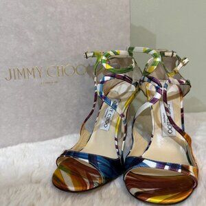 Jimmy Choo Multicolor Lang Strappy Heels